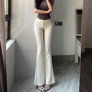 Everose-High Rise Plain Flared Pants