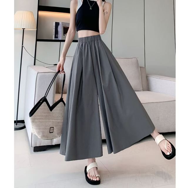 Everose-High Waist Plain Culottes