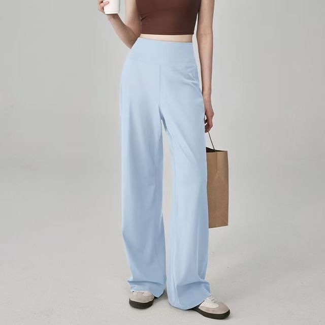 Everose-High Waist Plain Loose Fit Pants