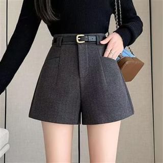 Everose-High Waist Plain Shorts