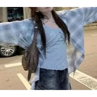Everose-Long-Sleeve Plaid Shirt