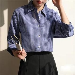 Everose-Long-Sleeve Plaid Shirt