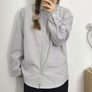 Everose-Long-Sleeve Striped Button-Up Shirt