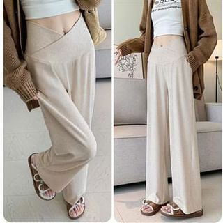 Everose-Mid Rise Plain Wide Leg Pants