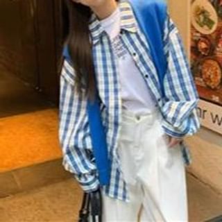 Everose-Plaid Button-Up Shirt