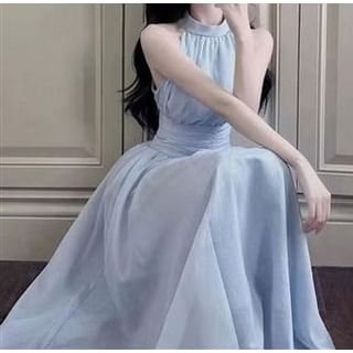Everose-Sleeveless Plain Midi A-Line Dress