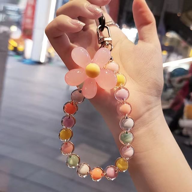 Evora-Floral Bead Resin Phone Strap