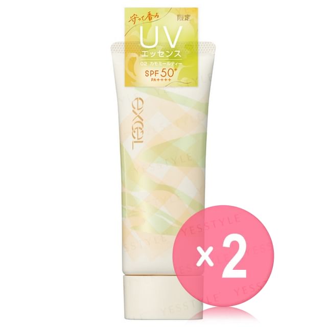 EXCEL-Protective UV Essence SPF 50 PA Chamomile Tea 2pcs Bundle Set
