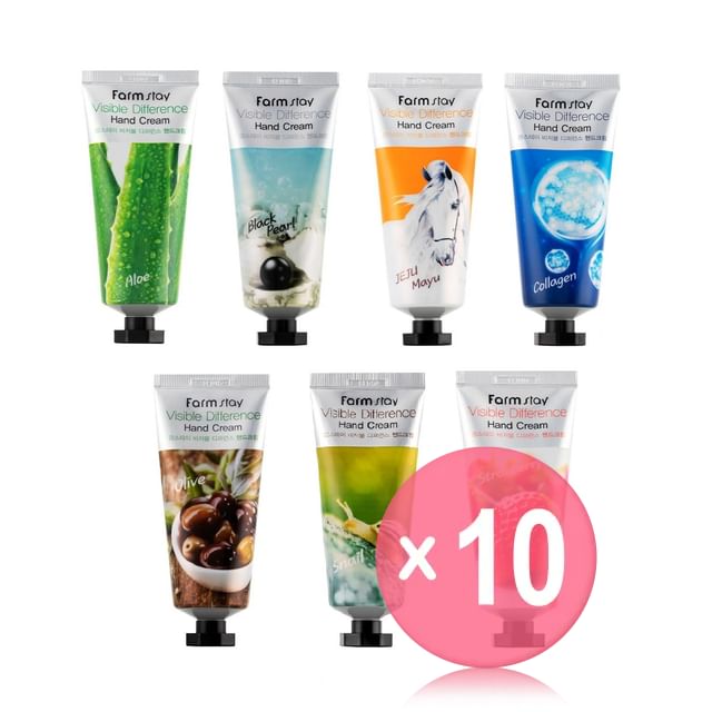 Farmstay-Visible Difference Hand Cream - 7 Types 10pcs Bundle Set
