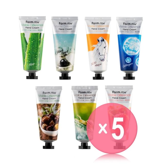 Farmstay-Visible Difference Hand Cream - 7 Types 5pcs Bundle Set