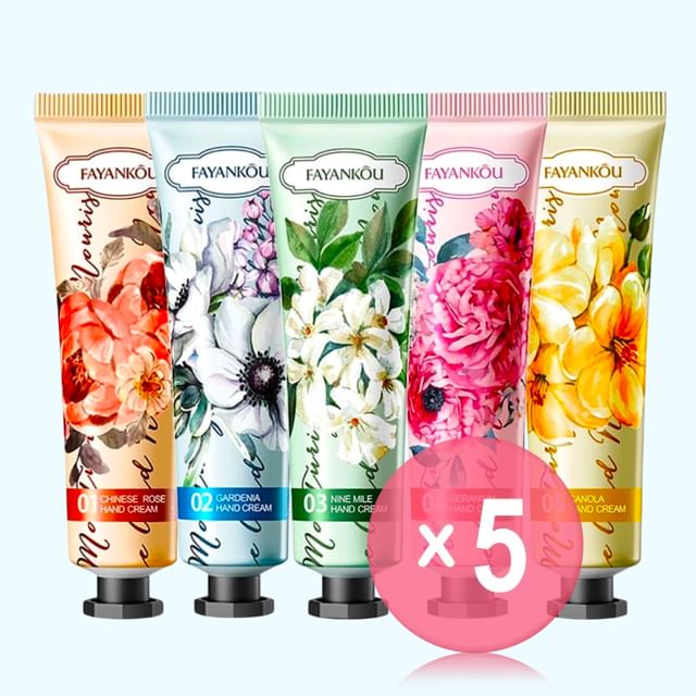 FAYANKOU-Moisturize Smooth Flower Hand Cream - 5 Types 5pcs Bundle Set