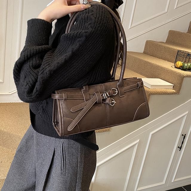 FAYLE-Belted Panel Shoulder Bag