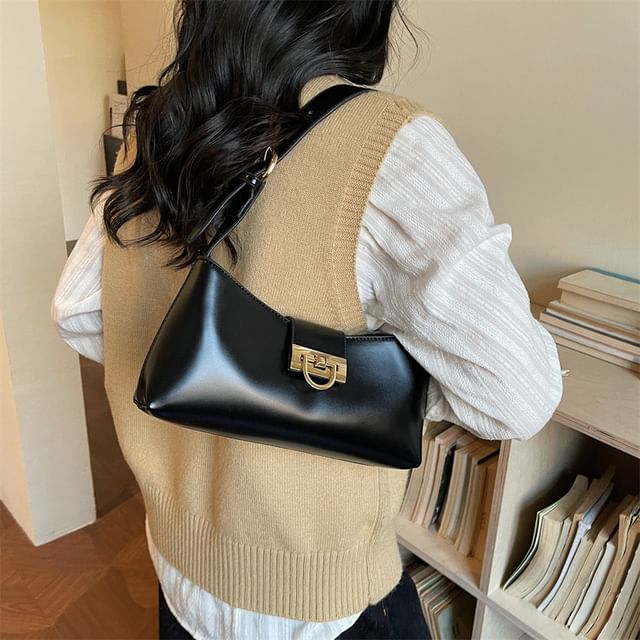 FAYLE-Buckle Faux Leather Shoulder Bag