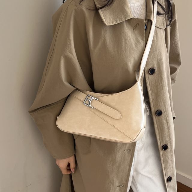 FAYLE-Buckled Panel Shoulder Bag
