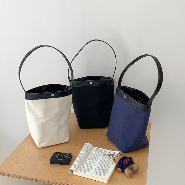 FAYLE-Contrast Trim Bucket Bag