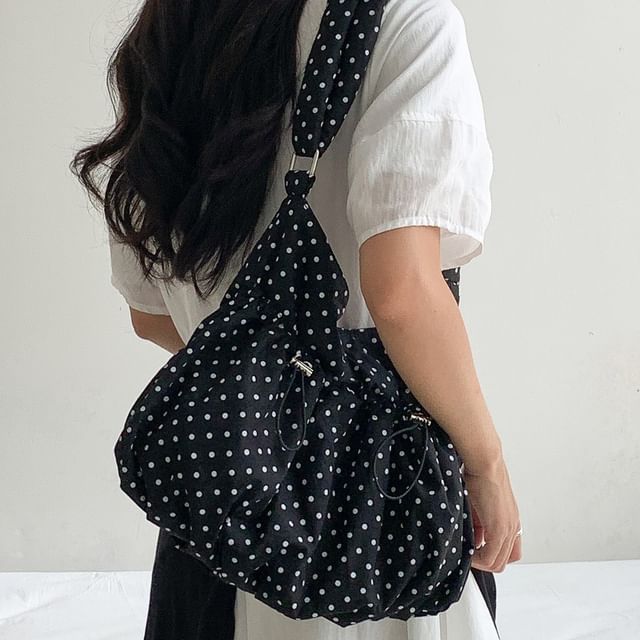 FAYLE-Dotted Drawstring Tote Bag