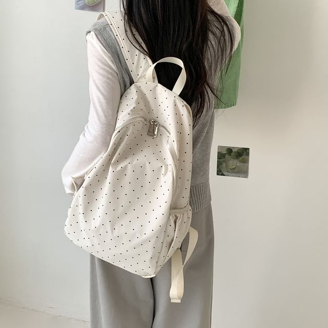 FAYLE-Dotted Fabric Backpack