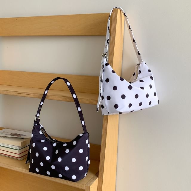 FAYLE-Dotted Nylon Shoulder Bag