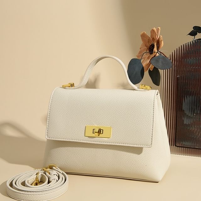 FAYLE-Faux Leather Flap Crossbody Bag