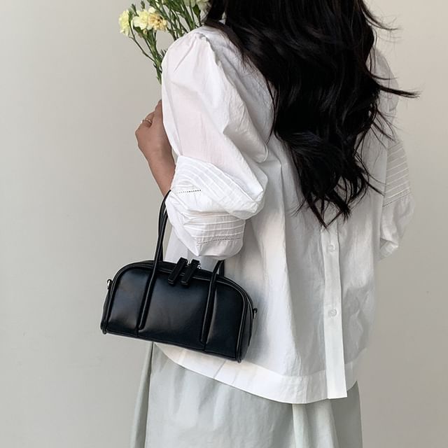 FAYLE-Faux Leather Plain Crossbody Bag