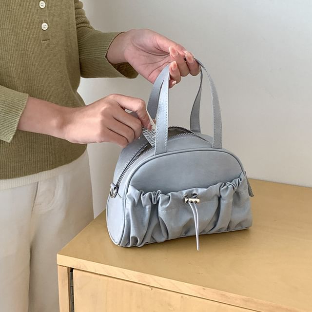 FAYLE-Faux Leather Toggle Plain Shoulder Bag