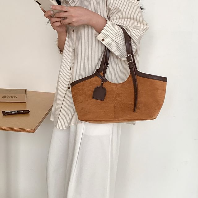 FAYLE-Faux Suede Plain Shoulder Bag
