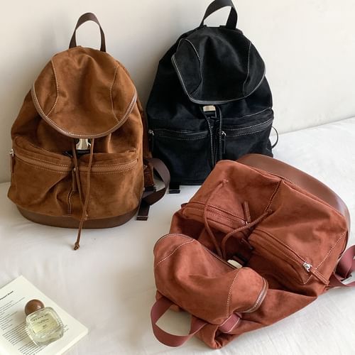 faux suede mini backpack MUNICH Mini - Suede As versatile as its original Leather Backpack in Suede Brown