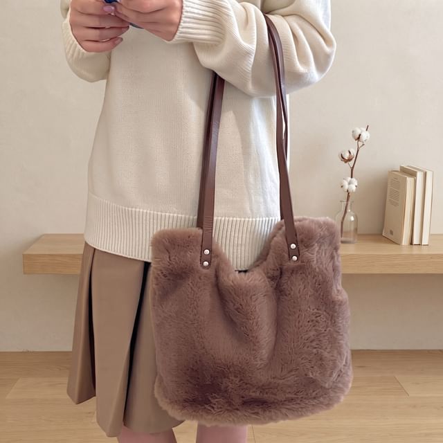 FAYLE-Furry Plain Shoulder Bag