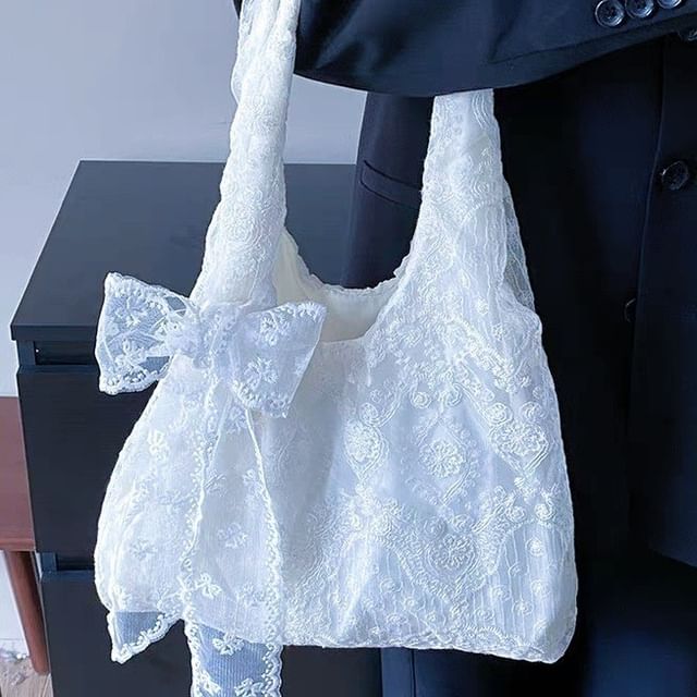 FAYLE-Lace Tote Bag Twilly Set