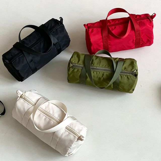 FAYLE-Nylon Plain Boston Bag