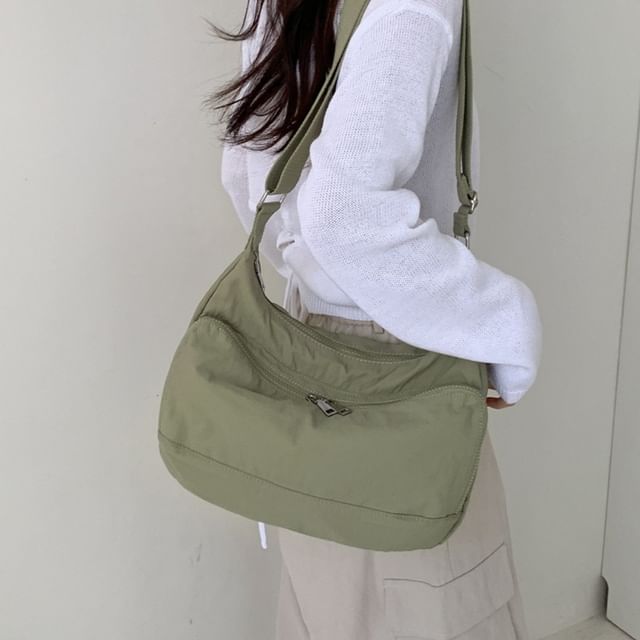 FAYLE-Nylon Plain Hobo Bag