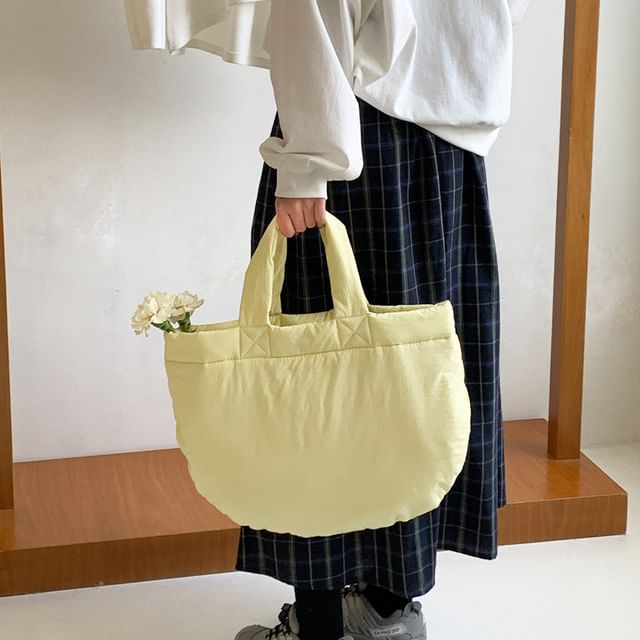 FAYLE-Nylon Plain Shoulder Bag