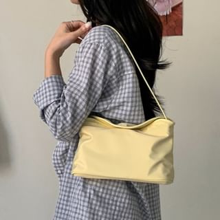 FAYLE-Nylon Plain Shoulder Bag
