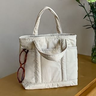 FAYLE-Nylon Plain Tote Bag