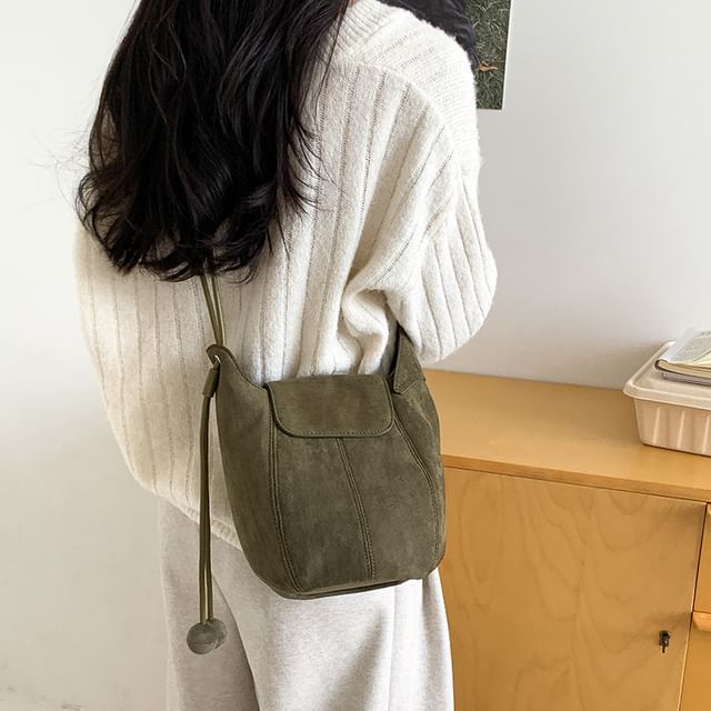 FAYLE-Panel Faux Suede Crossbody Shoulder Bag