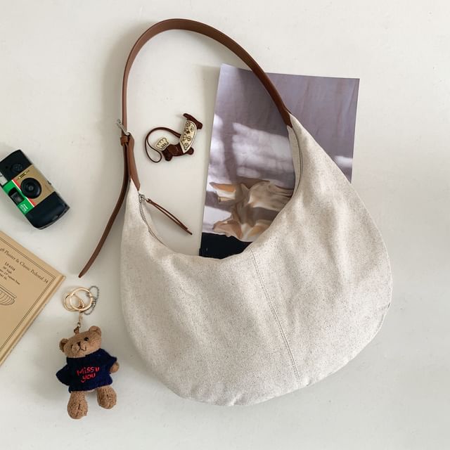 FAYLE-Plain Linen Shoulder Bag