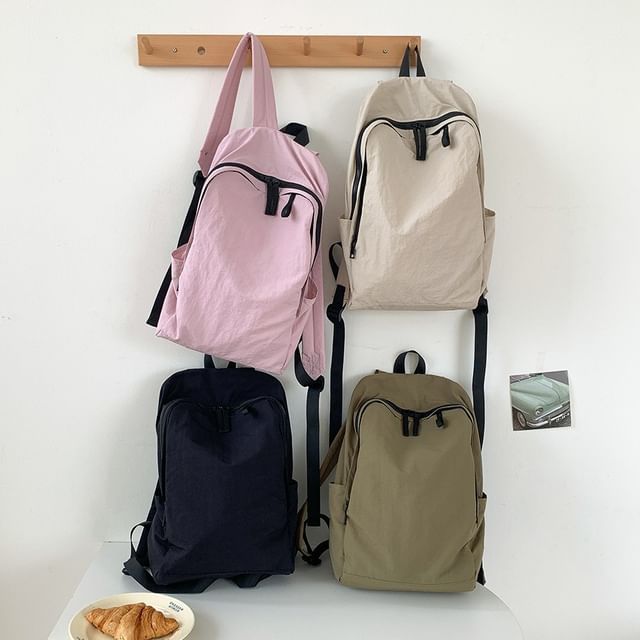 FAYLE-Plain Nylon Backpack