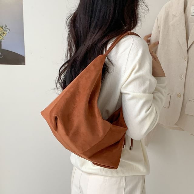 FAYLE-Plain Zip Shoulder Bag