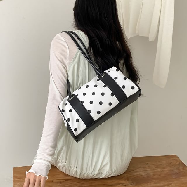 FAYLE-Polka Dot Zip Shoulder Bag
