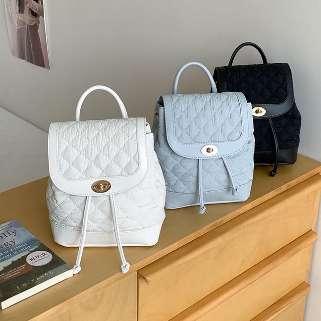 FAYLE-Quilted Flap Backpack