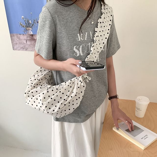 FAYLE-Ruched Strap Dotted Crossbody Bag