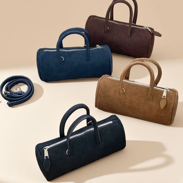 FAYLE-Top Handle Cylinder Crossbody Bag
