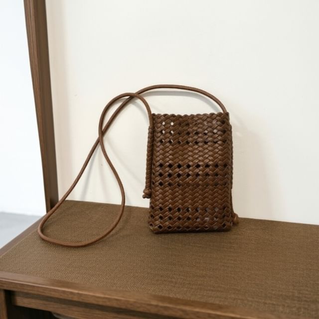 FAYLE-Woven Mobile Crossbody Bag