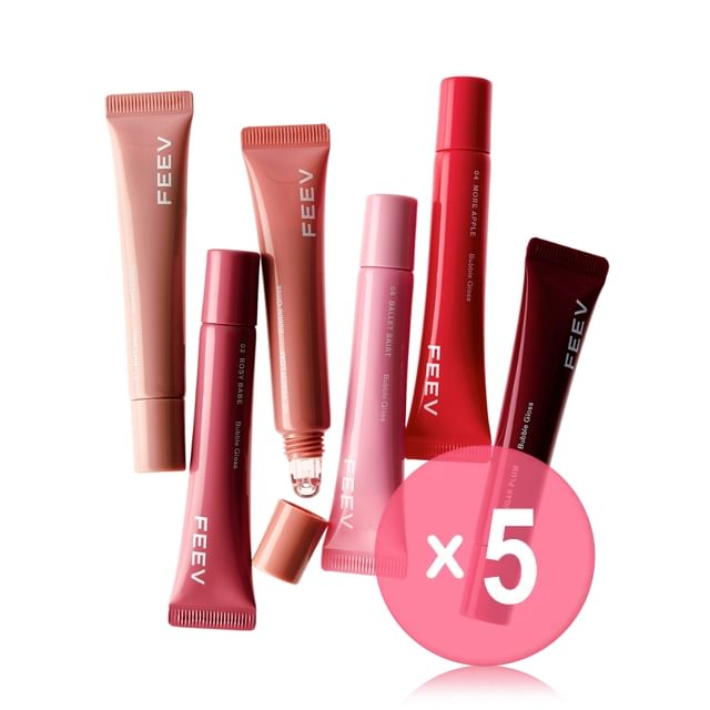 FEEV-Bubble Gloss - 6 Colors 5pcs Bundle Set