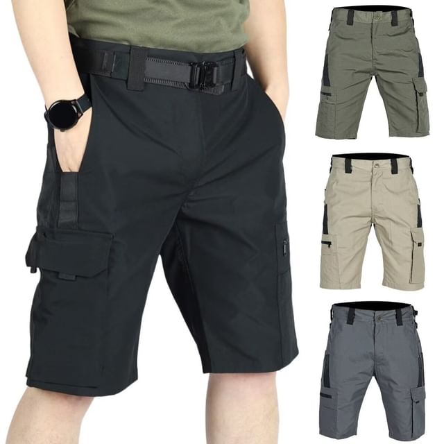 Femilina-Mid Rise Plain Cargo Shorts