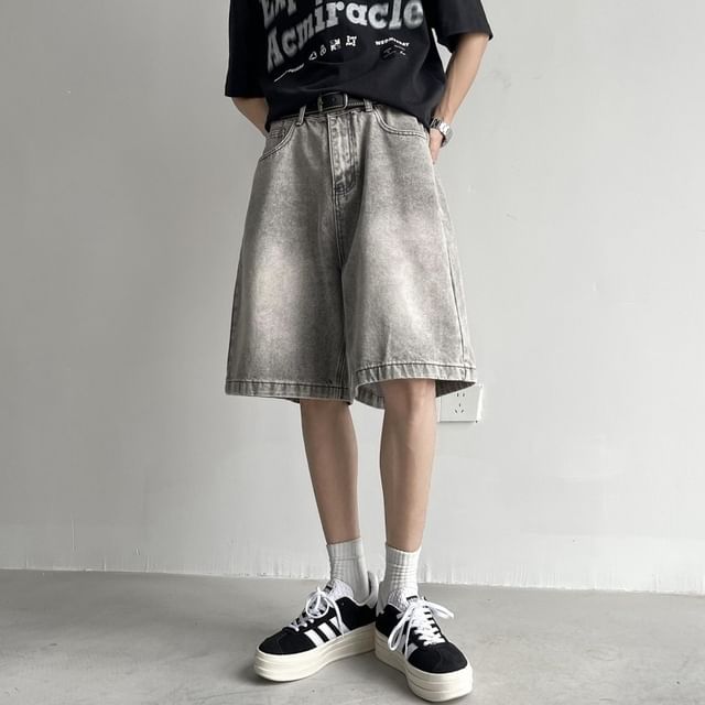 Femilina-Mid Rise Washed Jorts