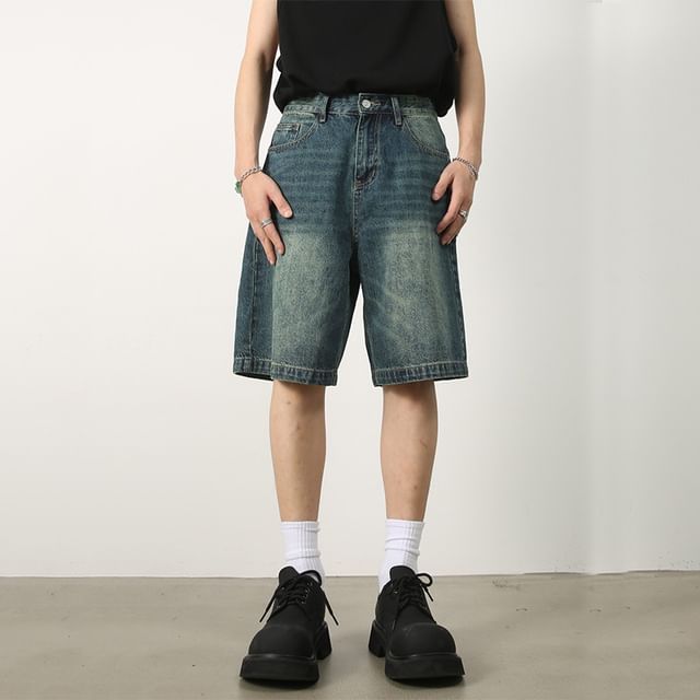 Femilina-Mid Rise Washed Jorts