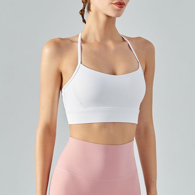 femmal-Plain Racerback Sports Bra