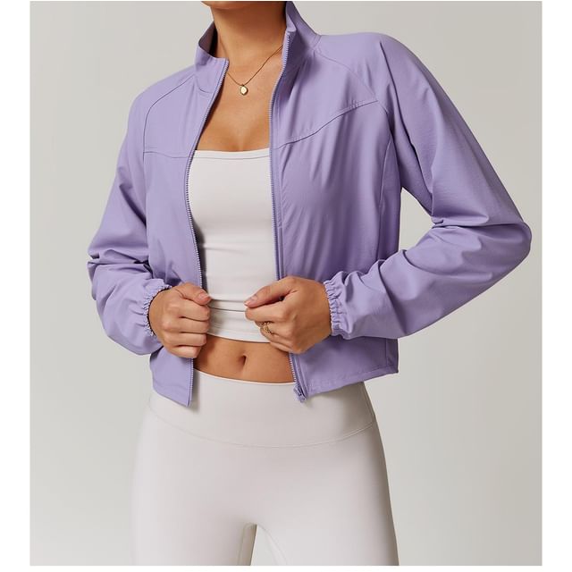 femmal-Plain Zip Sports Jacket