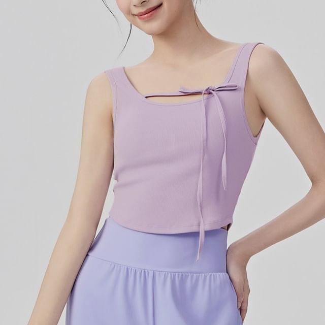 femmal-Sport Scoop Neck Plain Tank Top